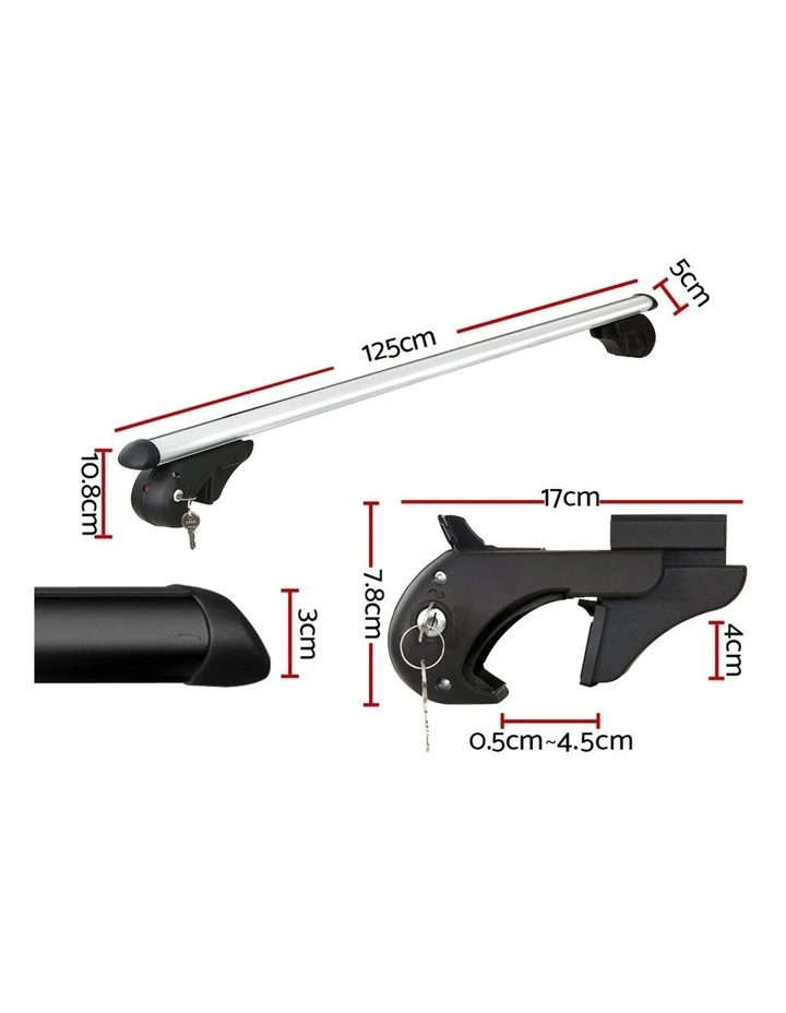 Universal Car Roof Racks Pod Aluminium Cross Bars Adjustable 108cm Silver image 2