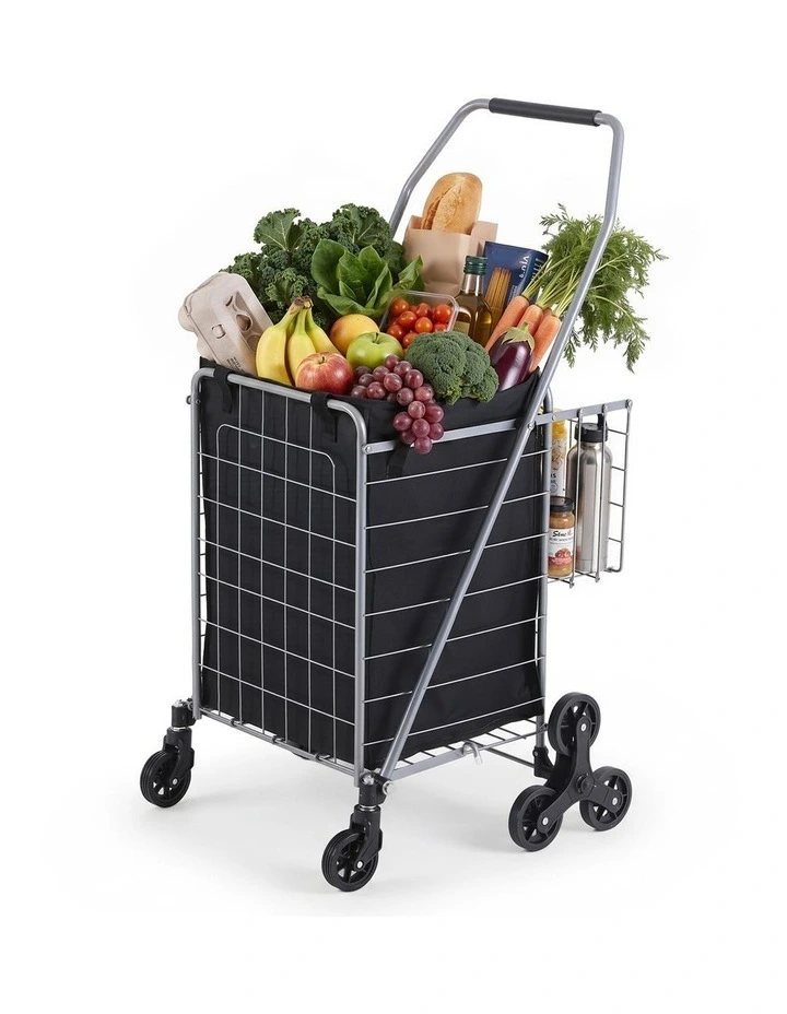 Emajin Shopping Trolley Cart Folding Aluminium Utility Cart Silver image 1