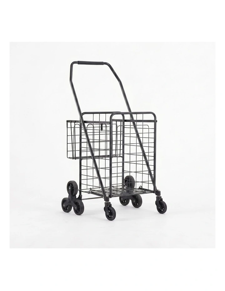 Emajin Shopping Trolley Cart Folding Aluminium Utility Cart Black image 3