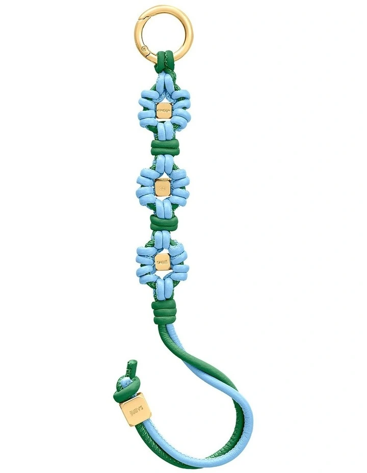 Bloom Edition Leather Wristlet Charm in Sky Emerald image 3