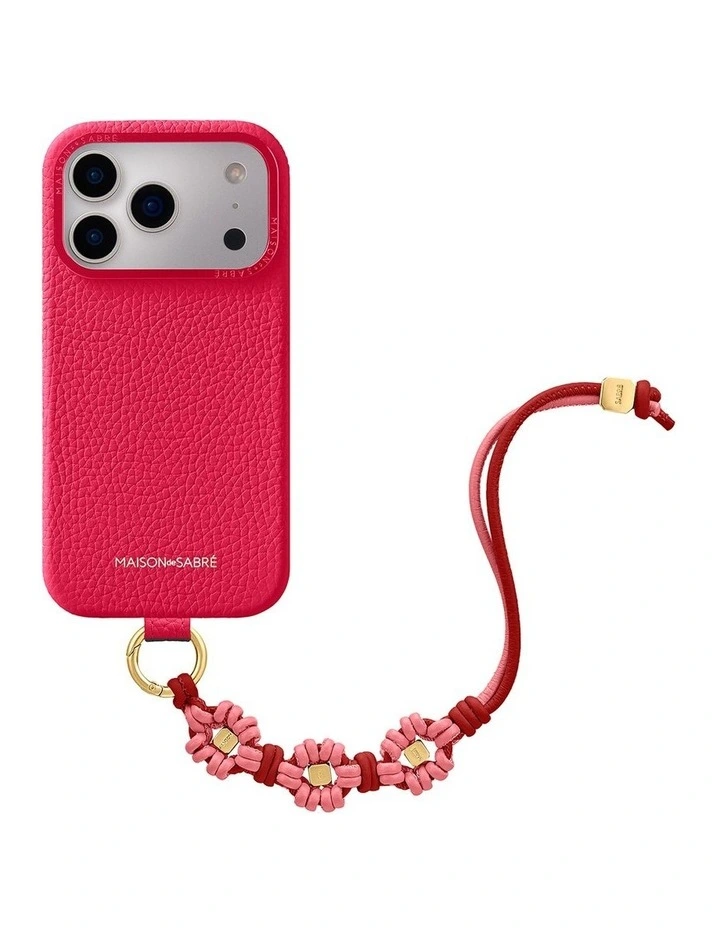 Bloom Edition Leather Wristlet Charm in Candy Brick image 4