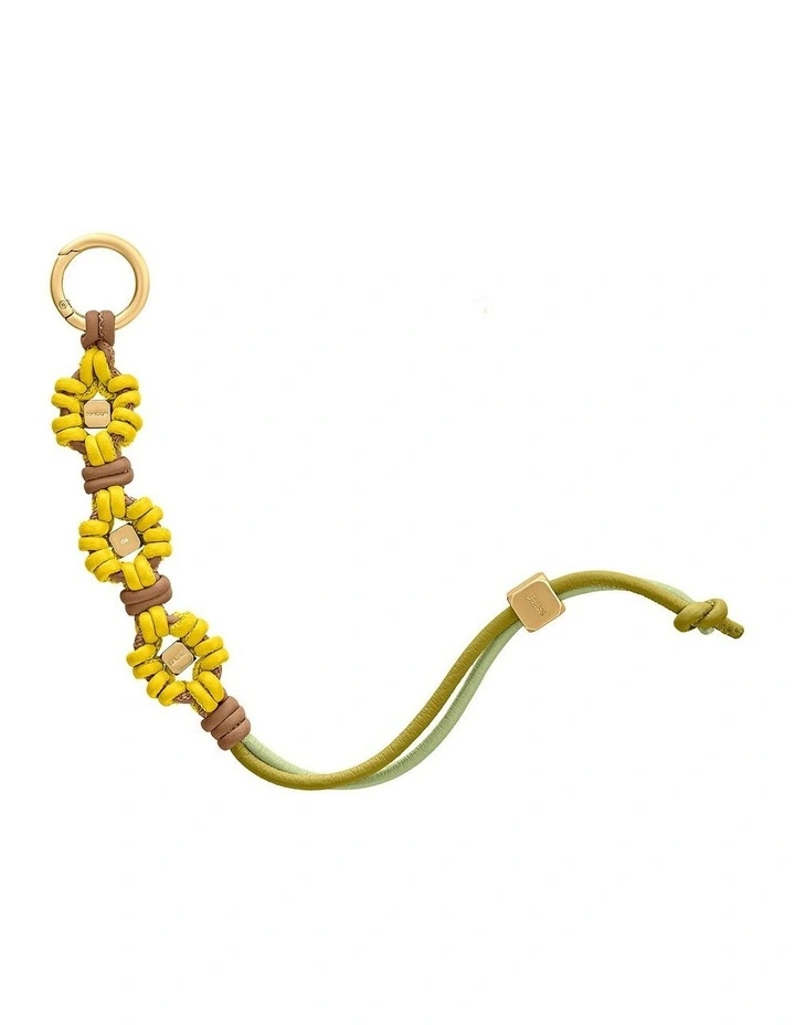 Bloom Edition Leather Wristlet Charm in Daisy Sandstone image 1