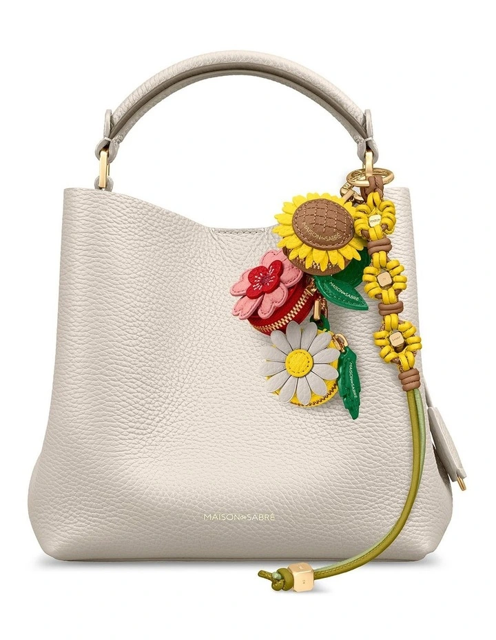 Bloom Edition Leather Wristlet Charm in Daisy Sandstone image 2