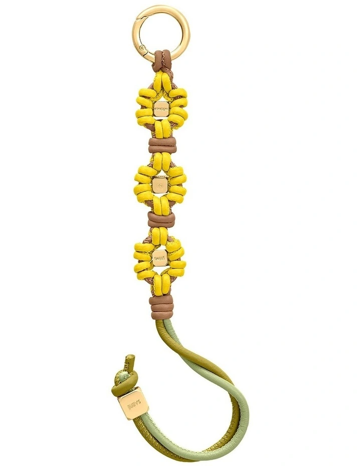 Bloom Edition Leather Wristlet Charm in Daisy Sandstone image 3