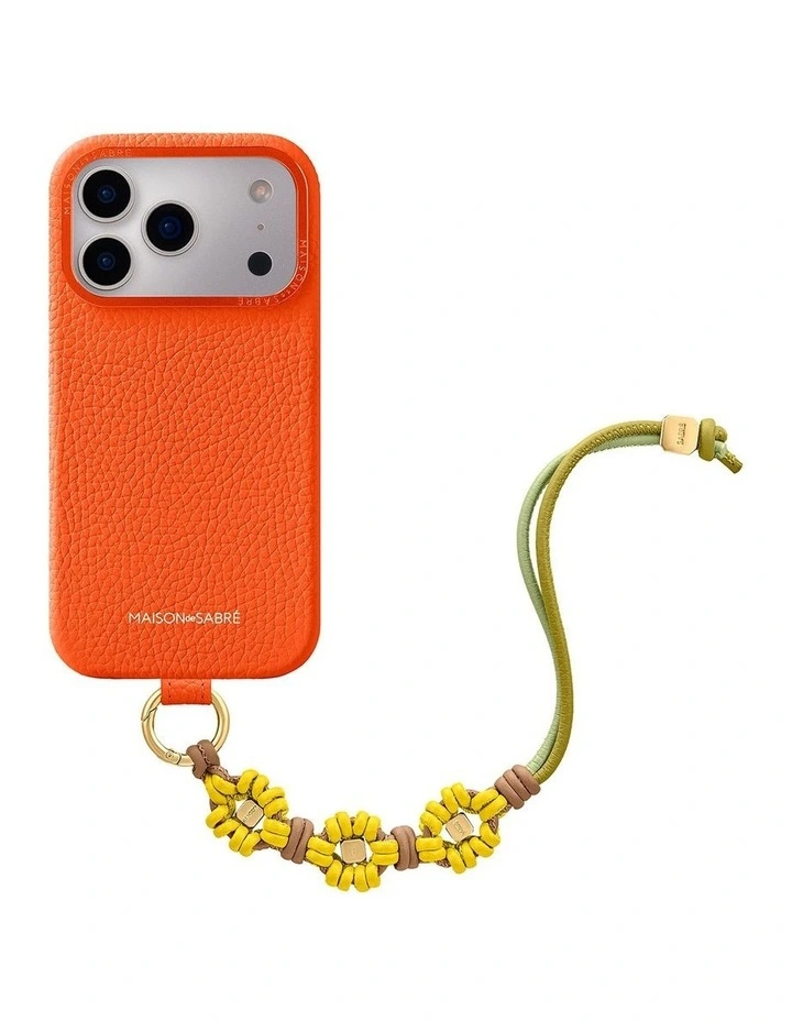Bloom Edition Leather Wristlet Charm in Daisy Sandstone image 4