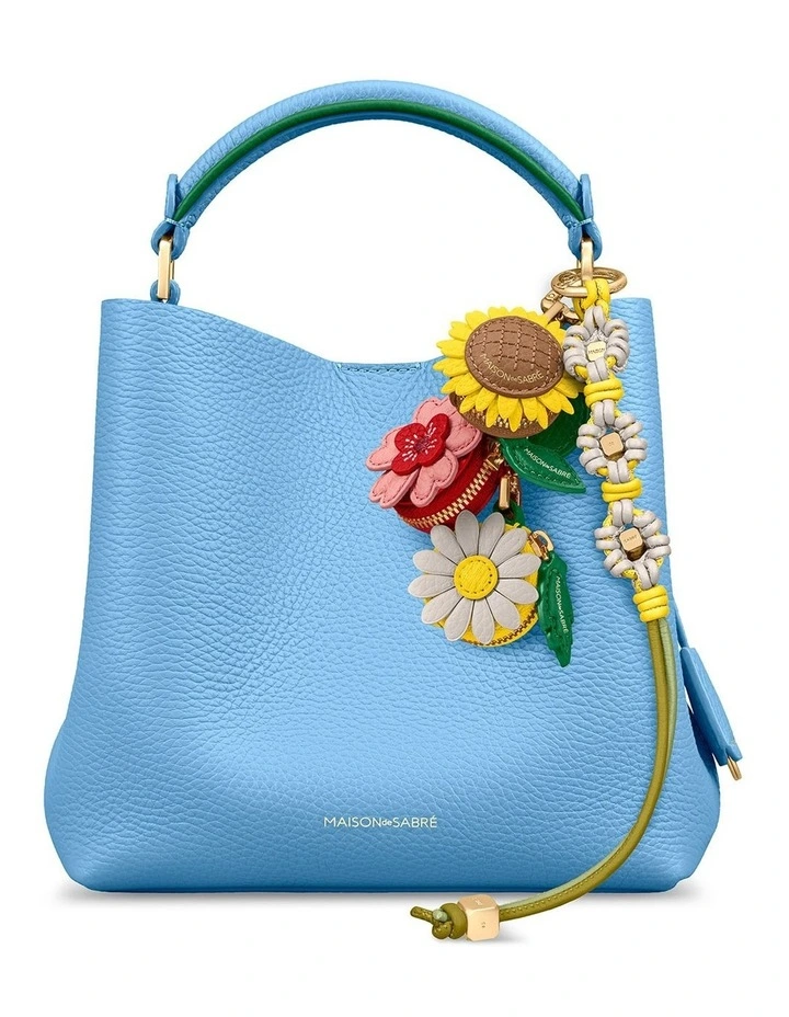 Bloom Edition Leather Wristlet Charm in Foam Daisy image 2
