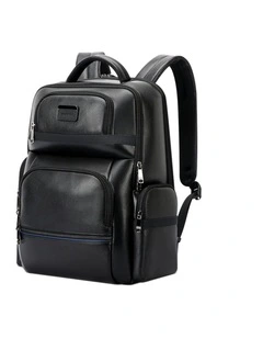 BOPAI 15.6 High-End Cowhide Leather Laptop Backpack 33L B9171