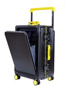AIRWAY Voyager Plus - 24 Inch Aluminium Check-In Luggage 65L - Black