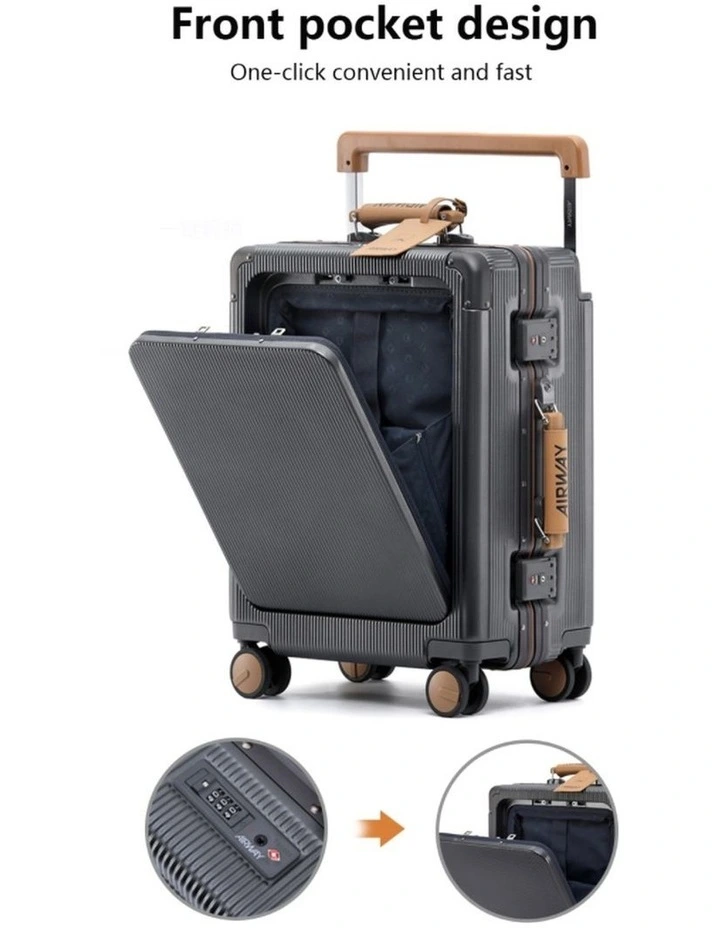 AIRWAY Voyager Carry - 20 Inch Aluminium Carry-On Luggage 40L - Gun Black image 7
