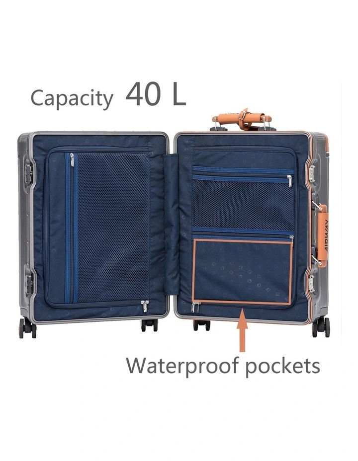AIRWAY Voyager Carry - 20 Inch Aluminium Carry-On Luggage 40L - Silver image 3