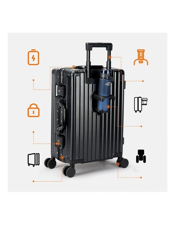 BOPAI 24 Aluminium Checked Suitcase 75L B0248 image 5
