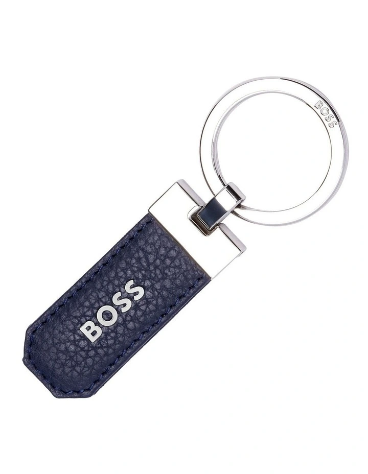 Boss Key ring Classic Grained Leather Navy image 1