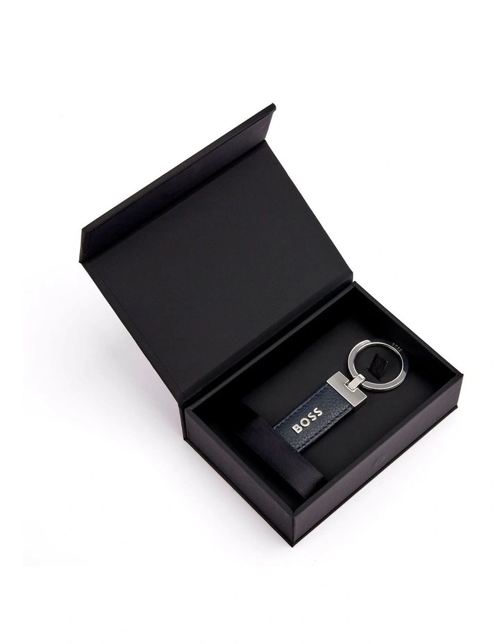 Boss Key ring Classic Grained Leather Navy image 3