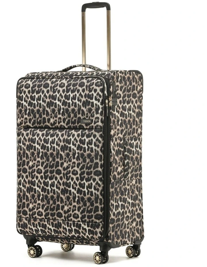So Lite 79cm Large Soft Suitcase - Leopard image 3