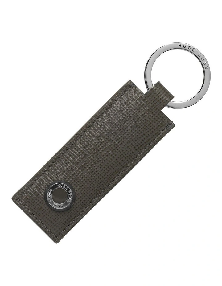 Hugo Boss Keyring Tradition Grey Leather image 1