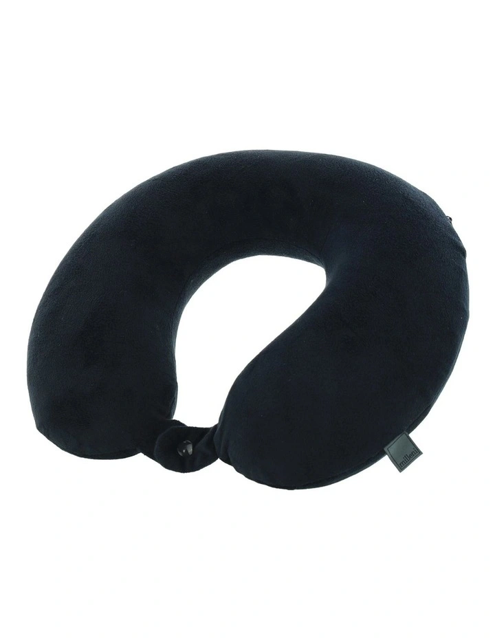 Milleni Travel Memory Foam Neck Pillow in Black image 2