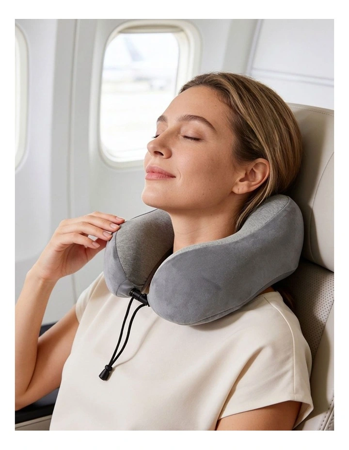 Milleni Travel Memory Foam Neck Pillow in Grey image 2