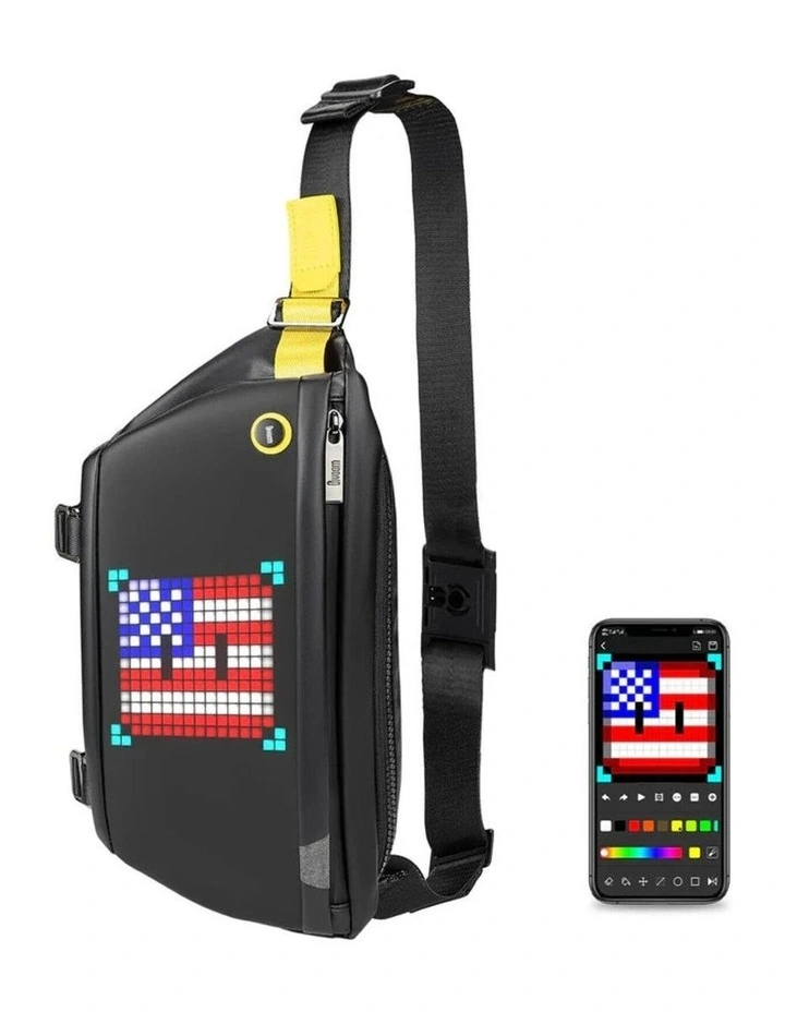 Divoom Pixoo Sling Bag Pixel Art LED Daypack - Black image 5