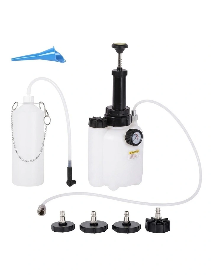 Manan Brake Bleeding Kit 3L Pressure Bottle With 4 Adapters For Car Garage White image 1