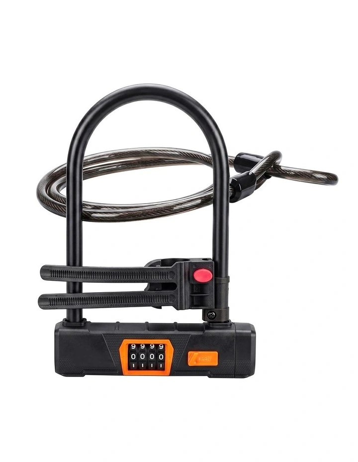 Bike Lock 4 Digit Combination Bicycle D Lock Security Cable Anti Theft Scooter image 7