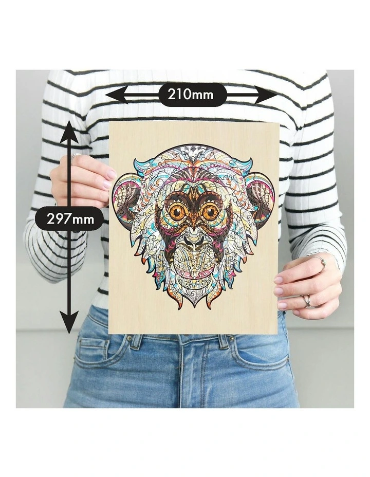 132 Piece Wooden Jigsaw Puzzle, Monkey image 3