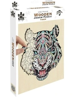 132 Piece Wooden Jigsaw Puzzle, Tiger