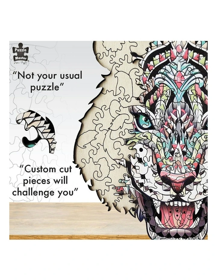 132 Piece Wooden Jigsaw Puzzle, Tiger image 6