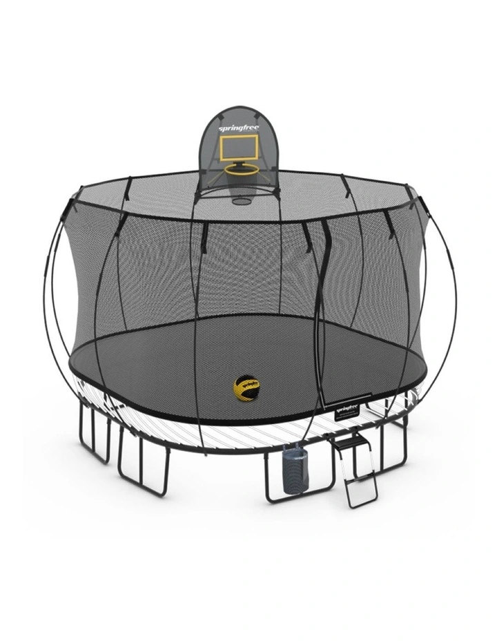 Large Square Trampoline 3.4m - Sports Accessory Bundle Basketball Hoop, Ladder and Bag image 1