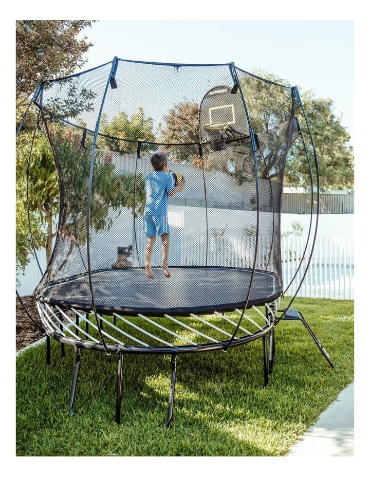 Medium Oval Trampoline 2.4m x 3.4m - Sports Accessory Bundle Basketball Hoop, Ladder and Bag image 2