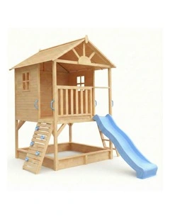 My Kidz Shack Cubby House - Baby Blue Slide & Accessories