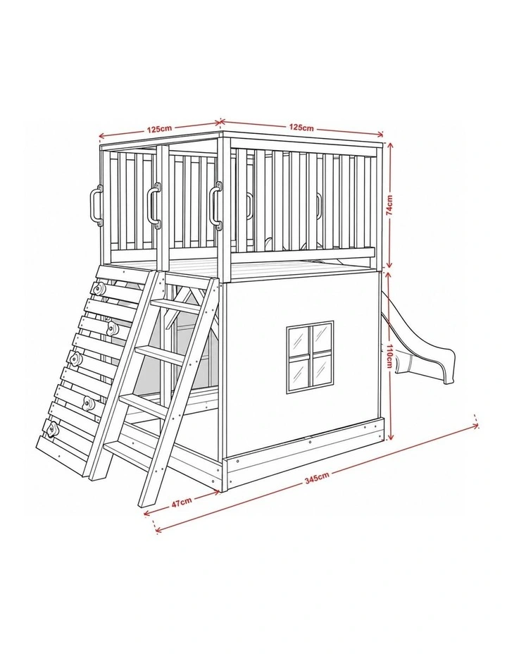 The Henry Hideout Cubby House - Bright White Slide & Accessories image 3