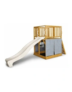 The Henry Hideout Cubby House - Pearl White Slide & Accessories