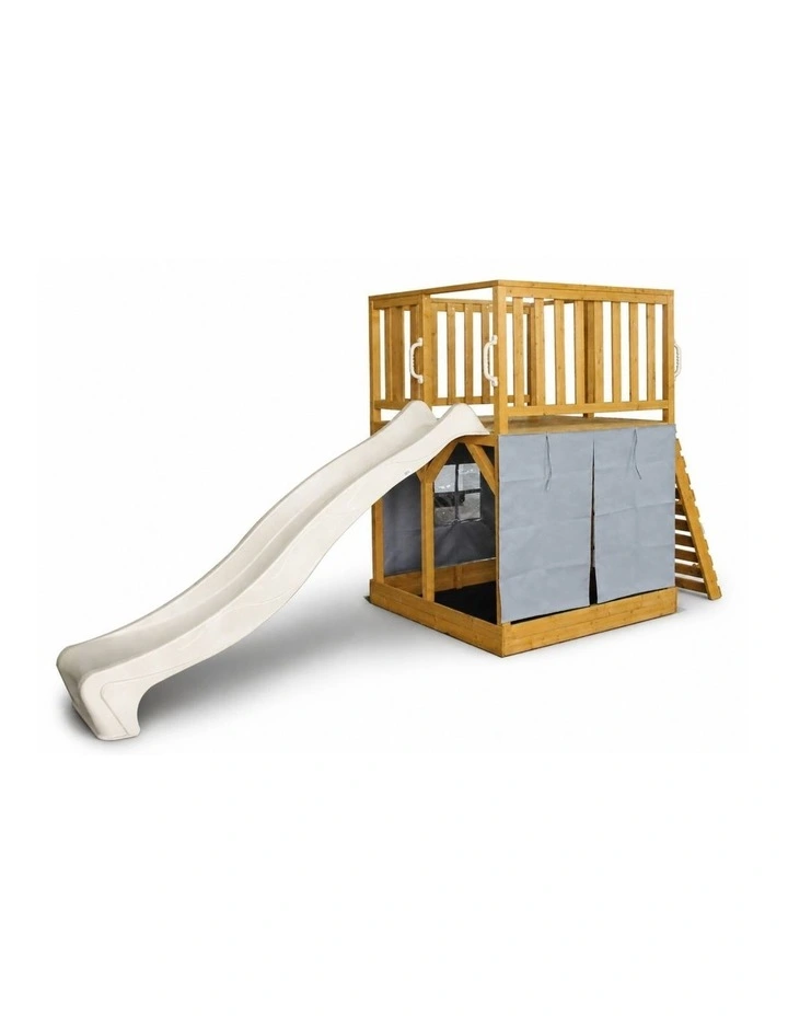 The Henry Hideout Cubby House - Pearl White Slide & Accessories image 1