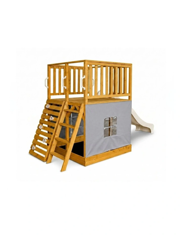The Henry Hideout Cubby House - Pearl White Slide & Accessories image 2