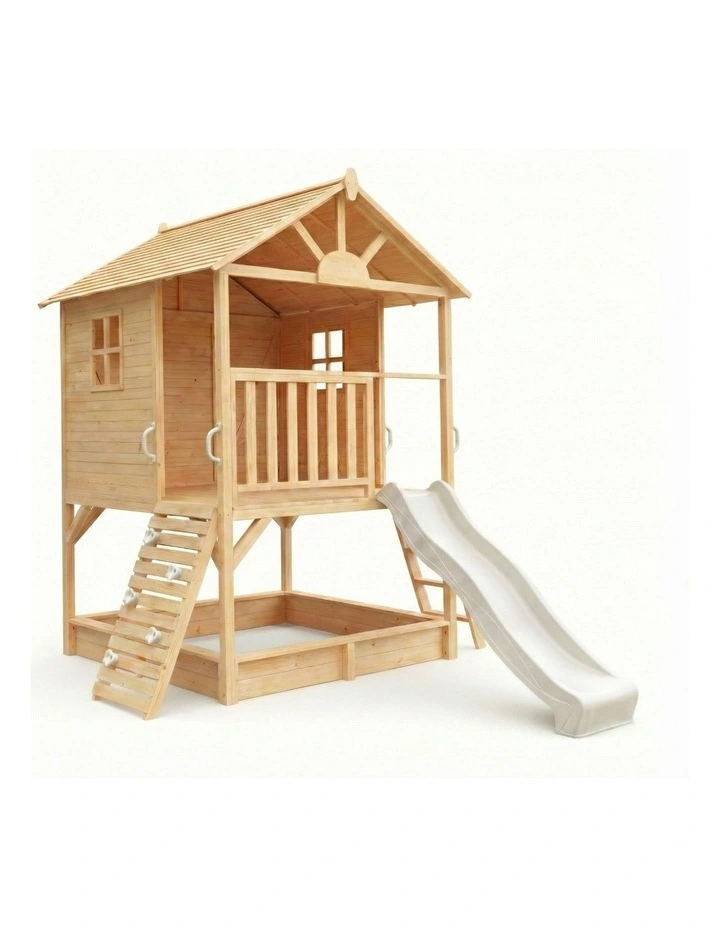 My Kidz Shack Cubby House - Pearl White Slide & Accessories image 1
