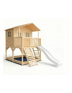 Marlie Cubby House - 2.2m Bright White Slide & Accessories