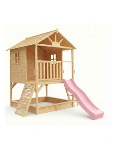 My Kidz Shack Cubby House - Baby Pink Slide & Accessories