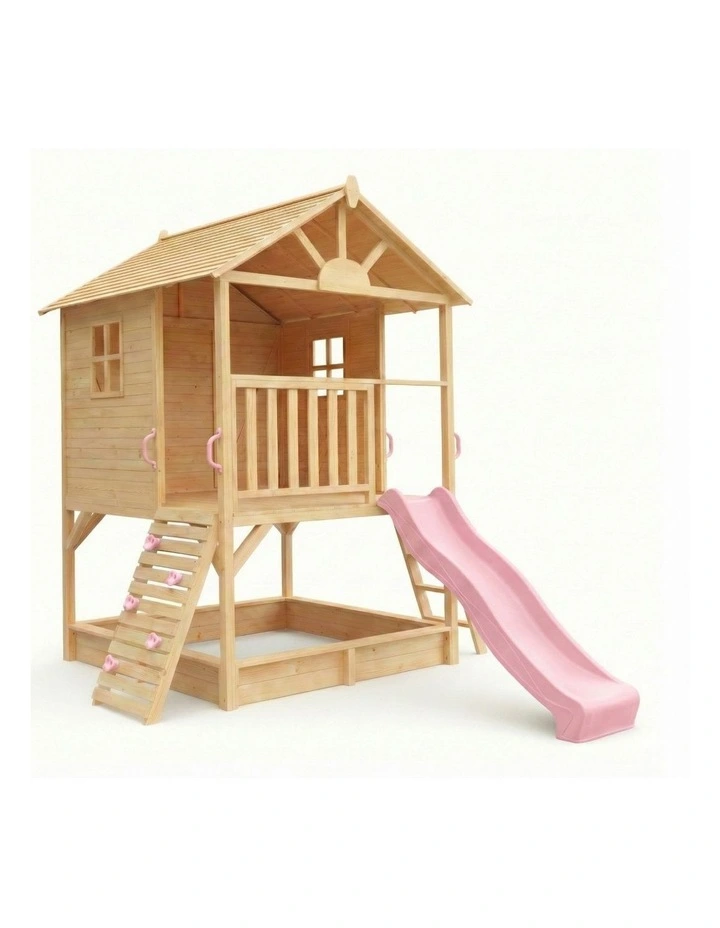 My Kidz Shack Cubby House - Baby Pink Slide & Accessories image 1
