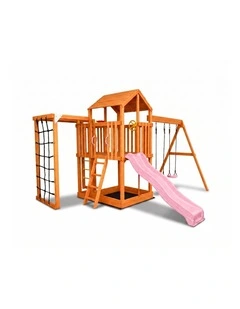 Hide & Seek Kids - River Fort Set - Baby Pink Slide & Accessories