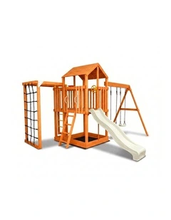 Hide & Seek Kids - River Fort Set - Pearl White Slide & Accessories