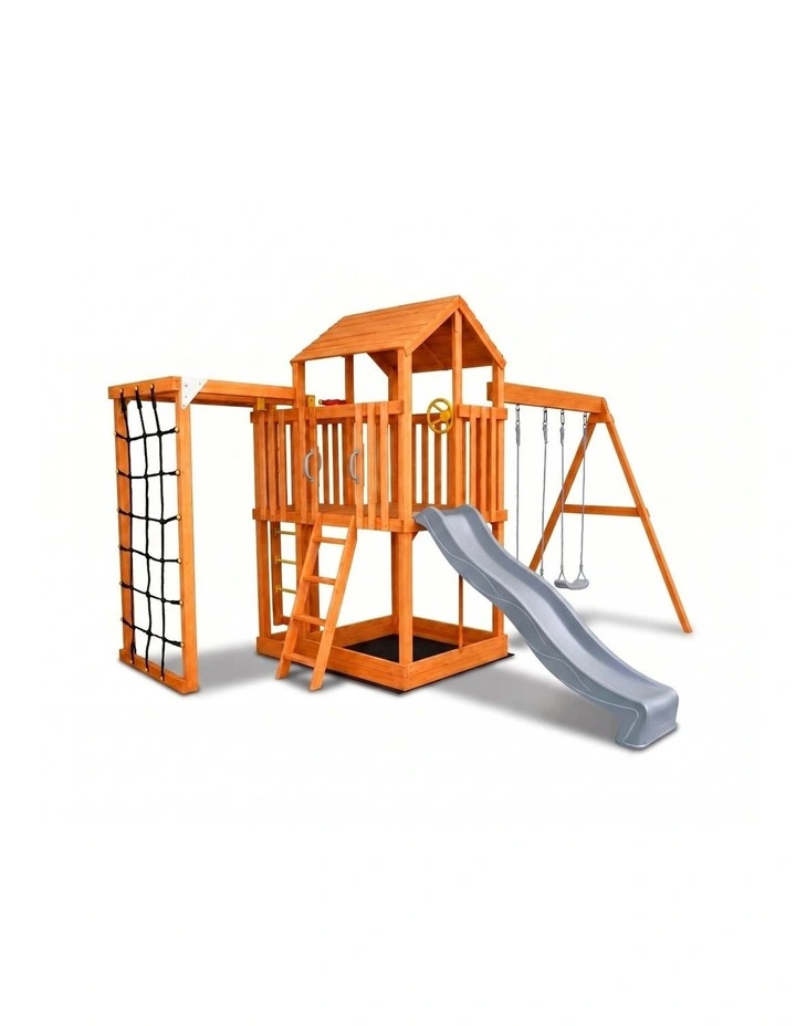 Hide & Seek Kids - River Fort Set - Pearl Grey Slide & Accessories image 1