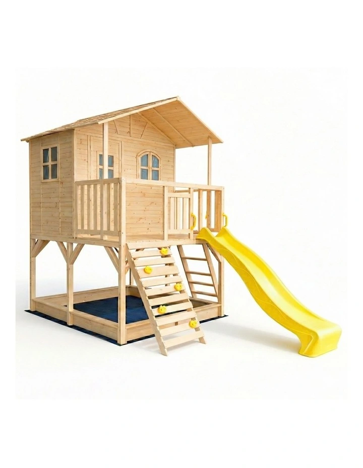 Marlie Cubby House - 2.2m Yellow Slide & Accessories image 1