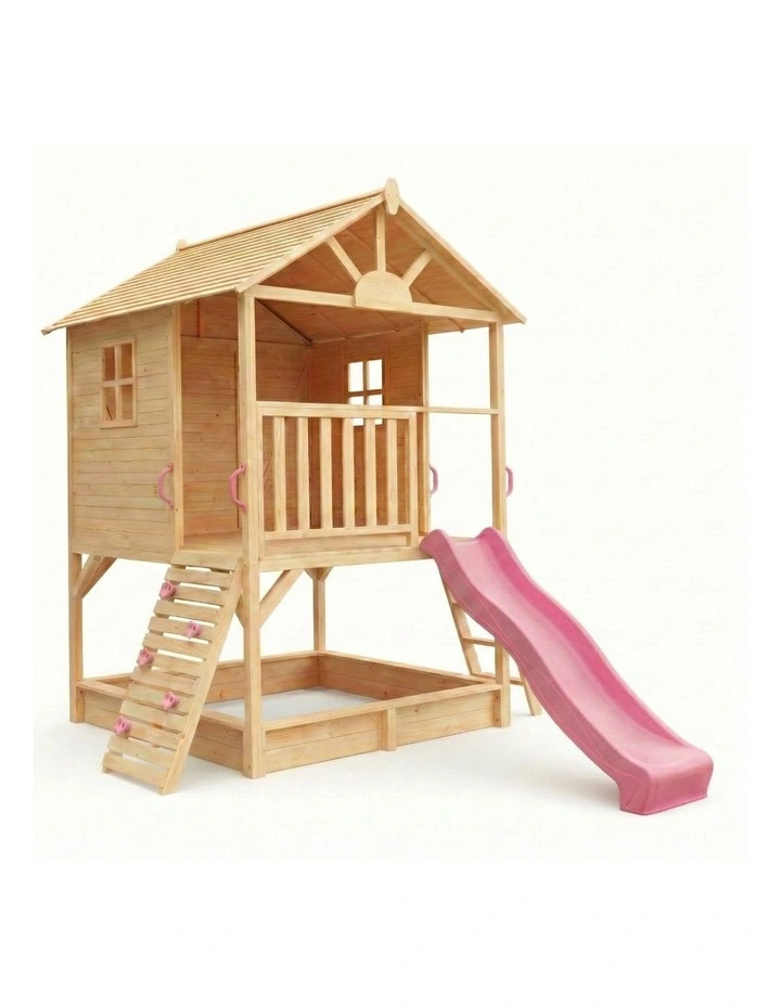 My Kidz Shack Cubby House - Pink Slide & Accessories image 1