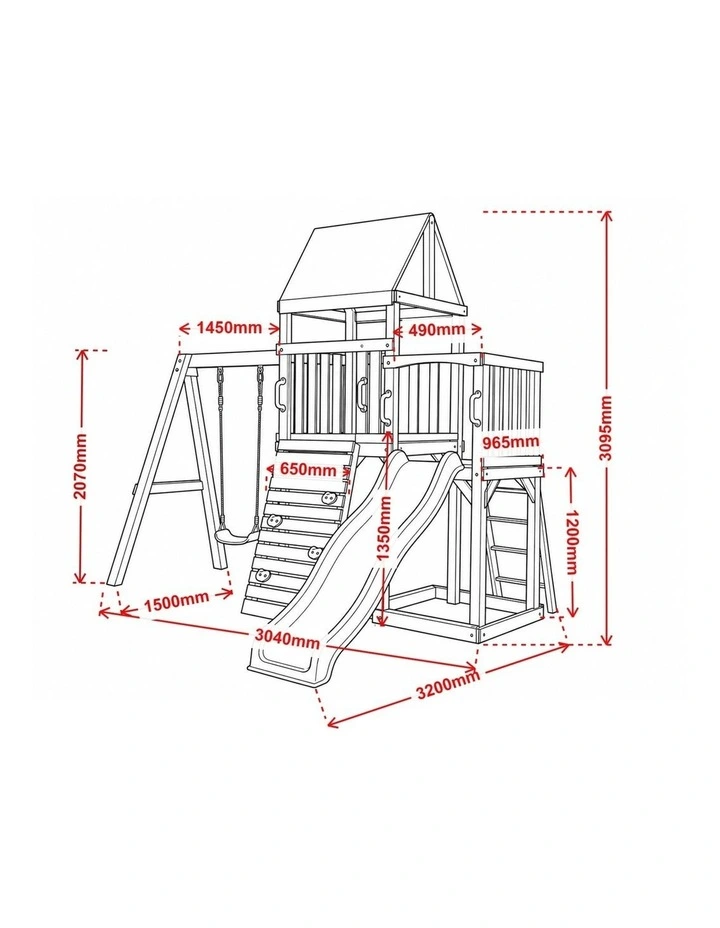 Georgia Swing Fort - Sage Slide & Accessories image 2