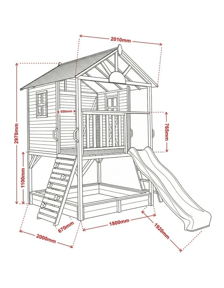 My Kidz Shack Cubby House - Pearl Rose Slide & Accessories image 3