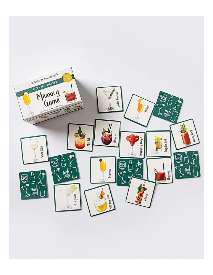 Alcoholic Drinks Memory Card Game - 30 Pairs image 1