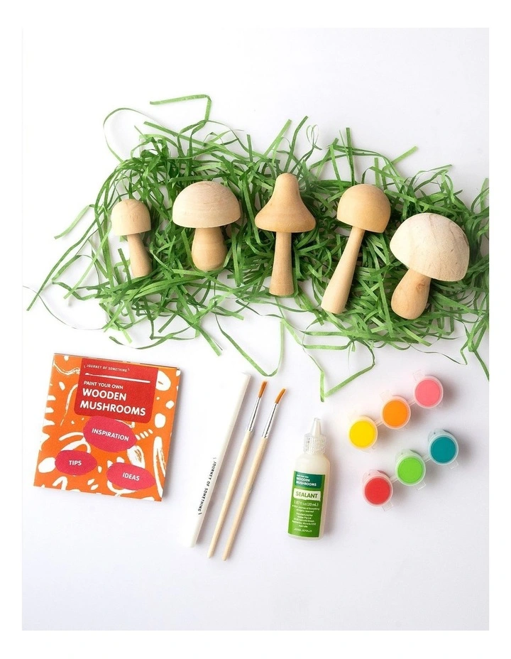 Paint Your Own Wooden Mushrooms Kit image 2