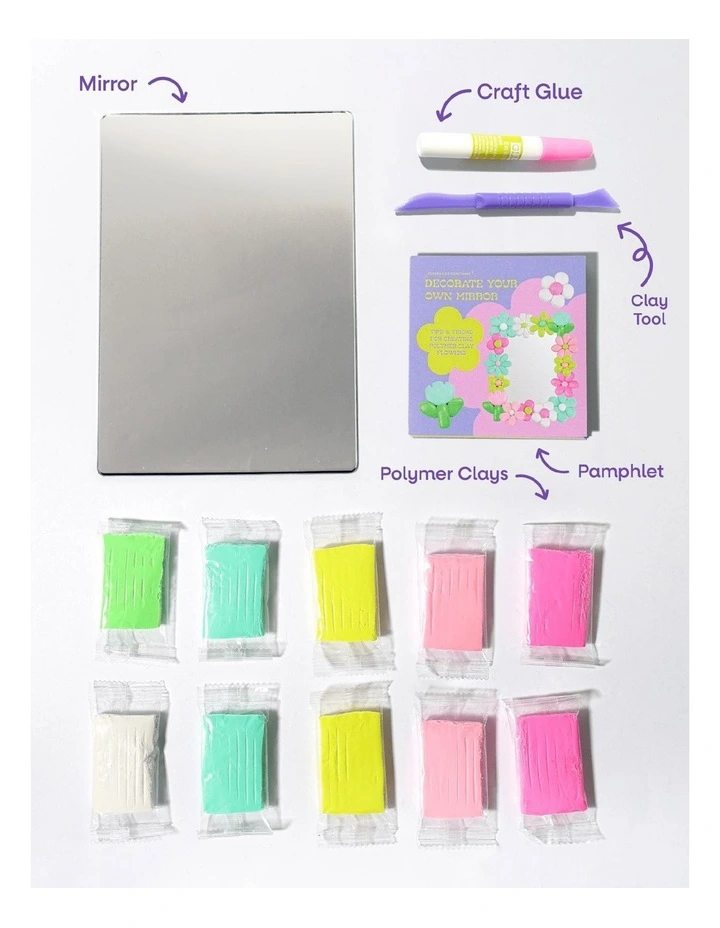 Your-Own Mirror Diy Polymer Clay Flower Craft Kit image 2