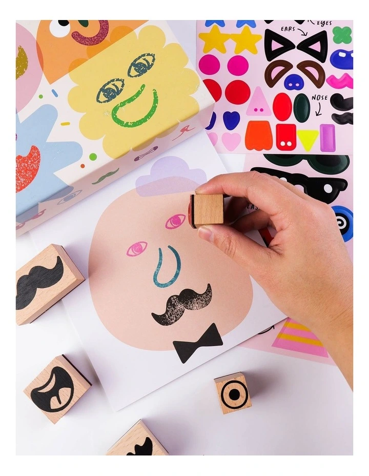 Cool Faces Wooden Stamp Kit image 4