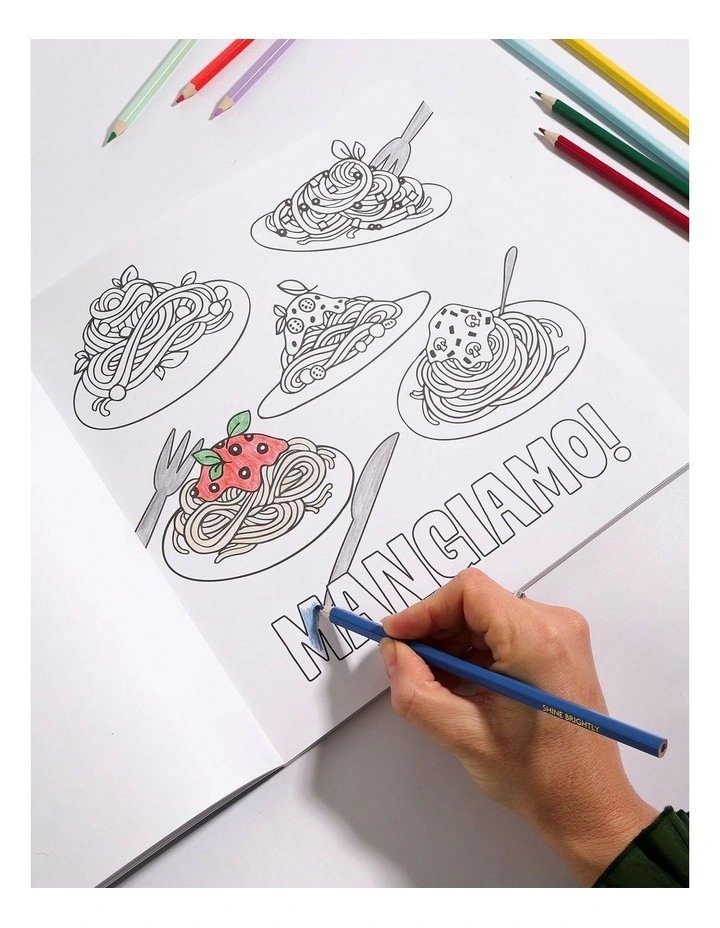 48 Pasta-Themed Illustrations Pasta Lovers Colouring Book image 2